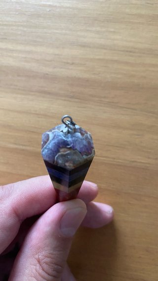 Péndulo de piedras chakras con cadena