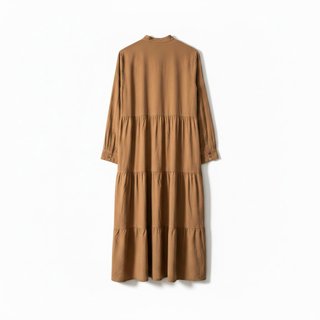SUSY MIX - Abito Camicia Lungo in cotone - Senape