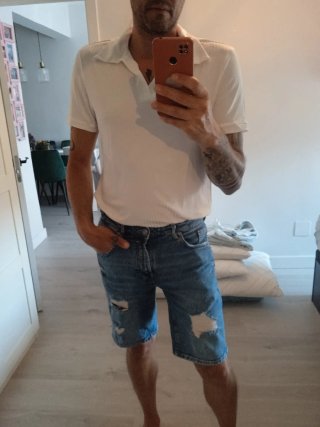 Polo blanco hombre
