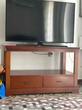 Mesa TV madera 2 cajones