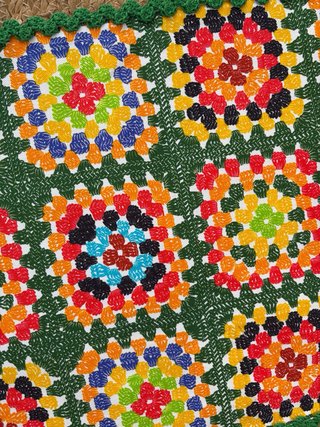 Mantelitos y posavasos crochet multicolor