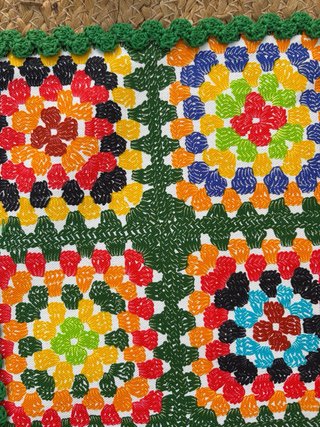 Mantelitos y posavasos crochet multicolor