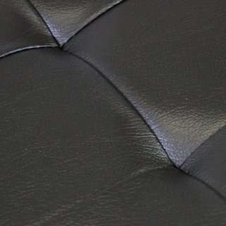 Pouf Contenitore Cubo in Ecopelle Nero 38x38x38cm