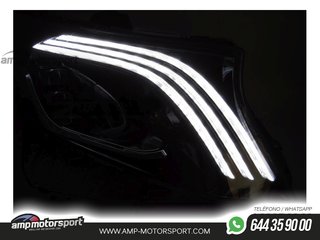 FAROS DELANTEROS LUZ DIURNA PARA MERCEDES CLASE C W205 NEGROS 2014-2021