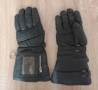 Guantes de moto de cuero negro