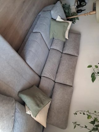 Sofá modular gris de tela