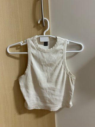 Top SHEIN blanco canalé