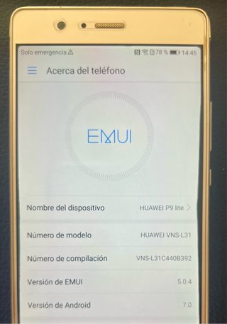 Huawei P9 lite dorado
