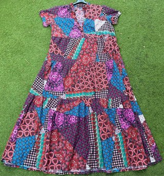 Abito Lungo Patchwork Made in Italy Taglia M