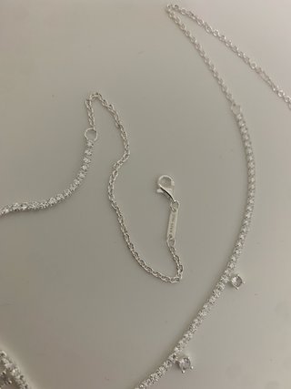 Collar Pandora Brillantes Gotas Plata