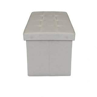 Pouf Contenitore Rettangolare in Velluto Beige