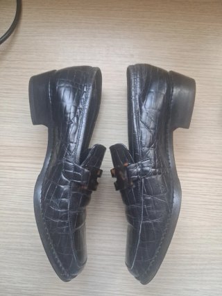 Mocasines Giusti Negro Cocodrilo