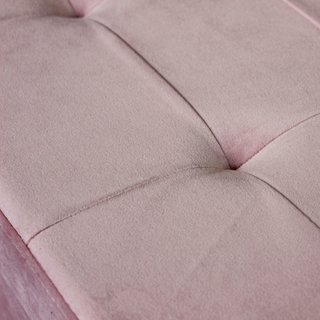 Pouf Contenitore Rettangolare Velluto Rosa 76x38cm
