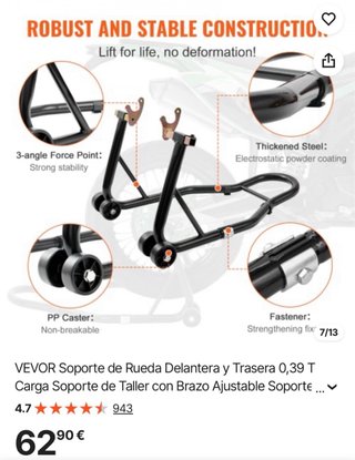 Caballete Moto Vevor Negro