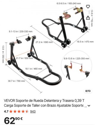 Caballete Moto Vevor Negro