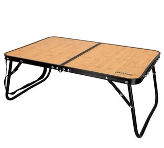 Mesa plegable efecto bambú 60x40x25 con asa