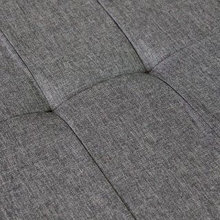 Pouf Contenitore Rettangolare Tessuto Grigio Scuro