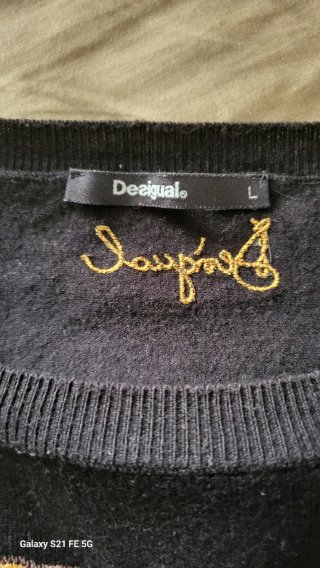 Jersey Desigual Negro Bordado Talla L