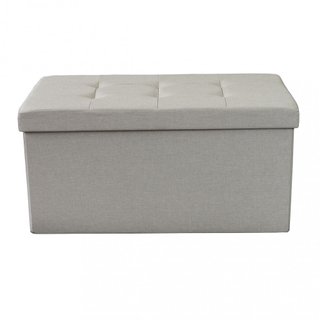 Pouf Contenitore Rettangolare Tessuto Tortora