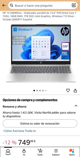 Portátil HP 15 16GB 1TB