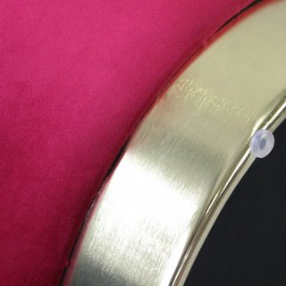 Pouf Contenitore in Velluto Bordeaux Base Dorata