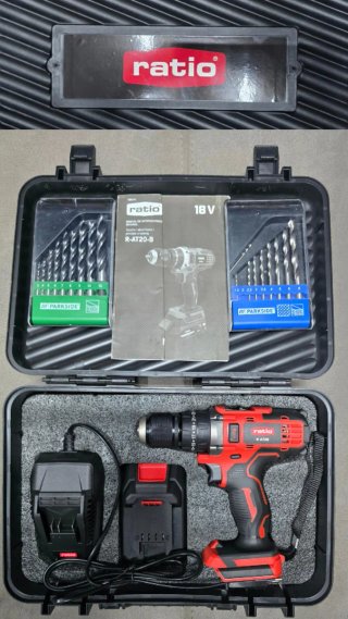Taladro Ratio R-AT20-B 18V con accesorios