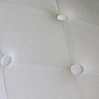 Pouf Rotondo Capitonné in Velluto Beige 68x43x68cm