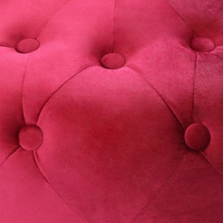 Pouf Rotondo Capitonné in Velluto Bordeaux 68x43cm