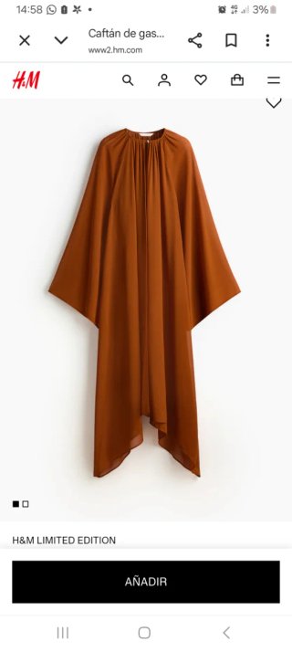Kaftán H&M Gasa Talla M