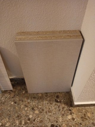 6 baldas aglomerado beige textura tejido.