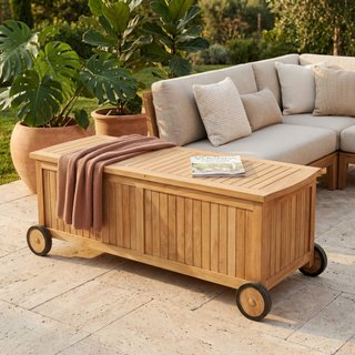 Box Contenitore da Giardino in Legno con Ruote