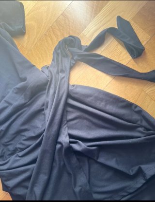 Vestido negro doble falda talla única