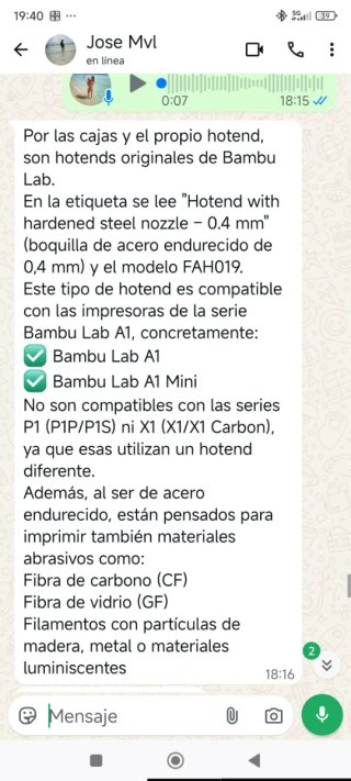 Hotend 0.4mm Bambu Lab