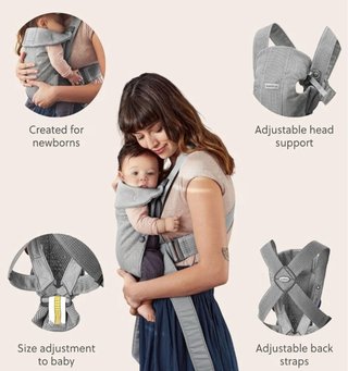 Mochila portabebé BabyBjörn Baby Carrier Air gris