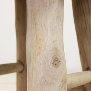 Sgabello Nordico in Legno Seduta in Lana e Cotone