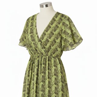 Abito estivo lungo - Fantasia animalier Verde/Nero