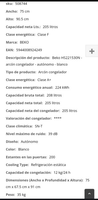 Arcón Congelador Beko