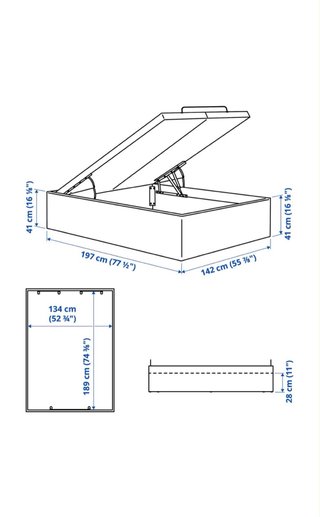 ️ Cama IKEA con canapé abatible + Cabecero.