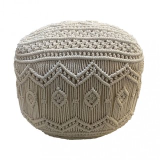 Pouf Quadrato Cotone Intrecciato Macramè 45x45cm