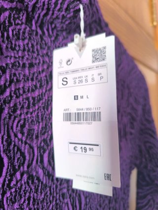 Vestido Morado Texturizado Manga Larga Talla S