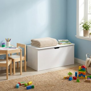 Box Contenitore Baule Portaoggetti Bianco 78x40cm