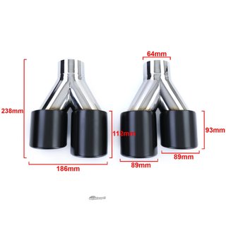 COLAS ESCAPE SALIDA DOBLE UNIVERSAL ACERO INOX NEGRO MATE