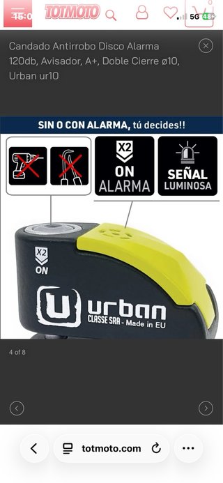 Candado U-Lock Urban Ur10 con 3 llaves.