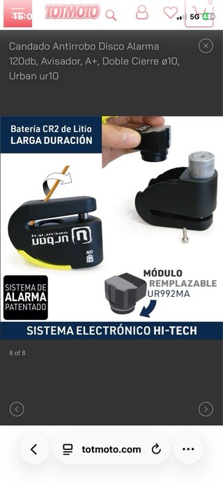 Candado U-Lock Urban Ur10 con 3 llaves.