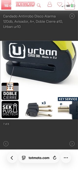 Candado U-Lock Urban Ur10 con 3 llaves.