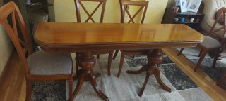 Mesa Comedor Madera + 6 Sillas Tapizadas
