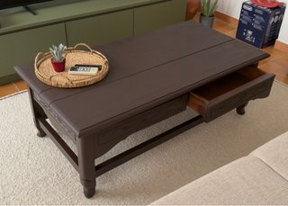 Mesa de centro madera antigua 4 cajones