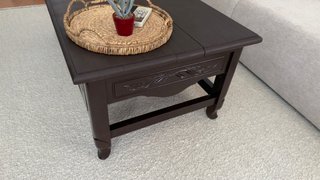 Mesa de centro madera antigua 4 cajones