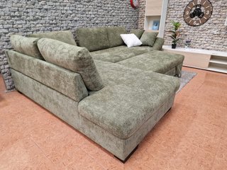 Sofá Cama Chaise Longue Verde 295cm