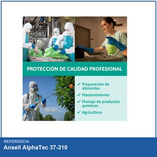 Ansell AlphaTec 37-310 guantes nitrilo M